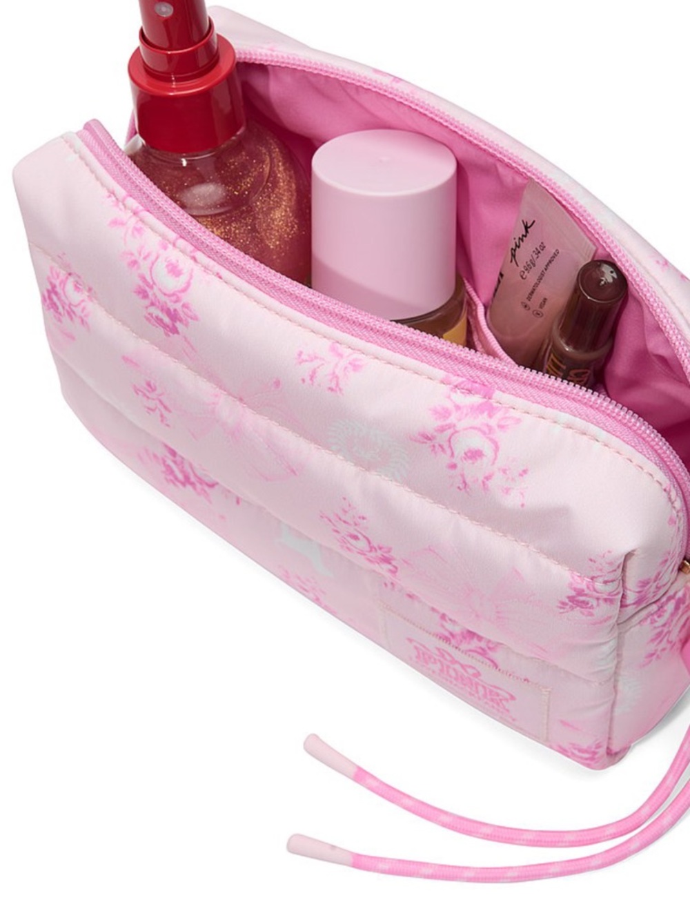 LoveShackFancy and Pink Quilted Makeup Bag new - Picture 2 of 2